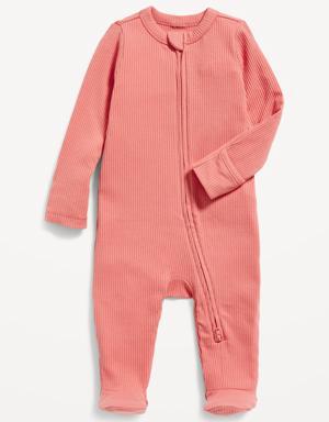 Unisex Sleep & Play 2-Way-Zip Footed One-Piece for Baby pink