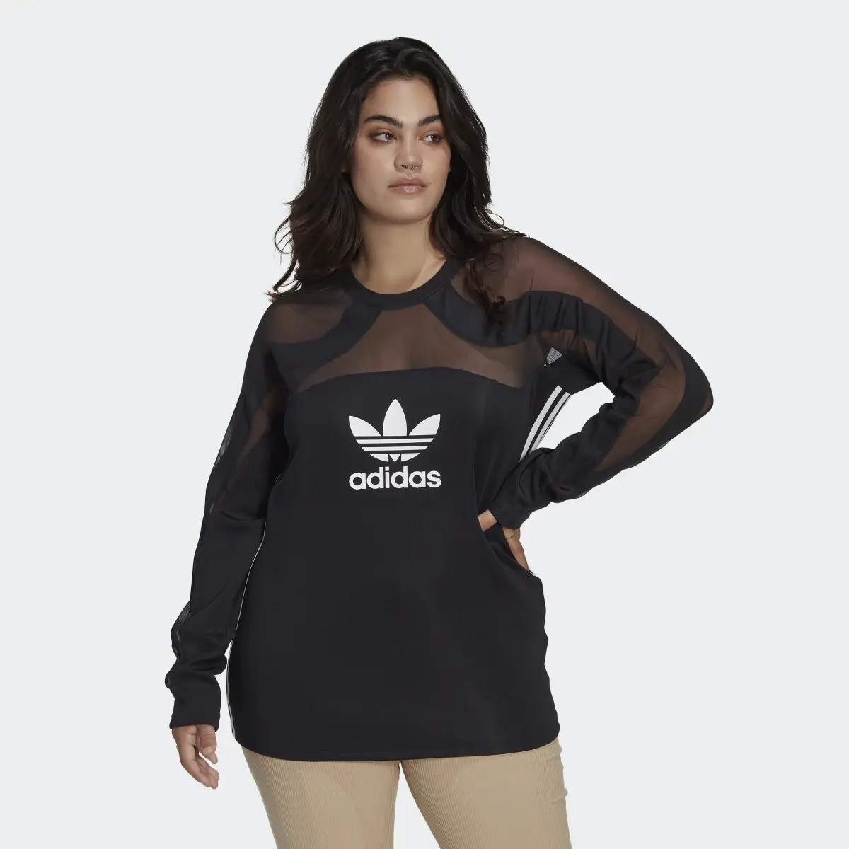 Adidas Centre Stage Mesh Top (Plus Size). 2
