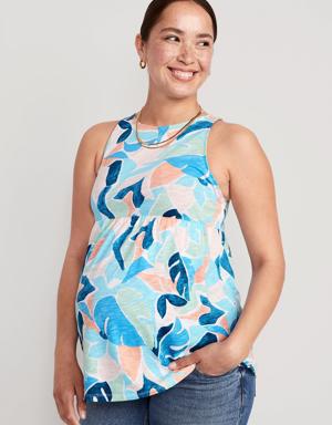 Old Navy Maternity EveryWear Sleeveless Slub-Knit Peplum Top blue