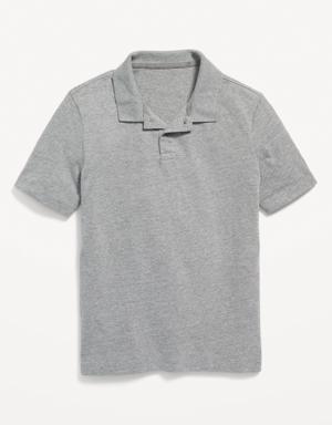 School Uniform Jersey-Knit Polo Shirt for Boys gray