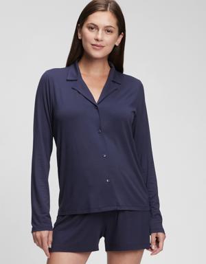 Maternity Modal PJ Shirt blue