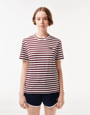 Lacoste Women's Lacoste Loose Fit Striped Cotton Jersey T-Shirt