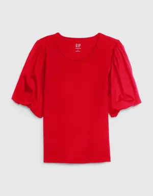 Gap Modern Puff Sleeve T-Shirt red