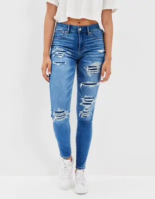 American Eagle Next Level Patched High-Waisted Jegging. 1