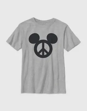 Kids Mickey Mouse Peace Sign Tee gray