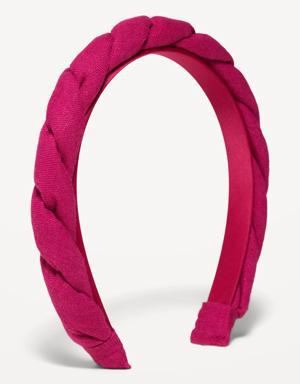 Braided-Woven Headband for Girls pink