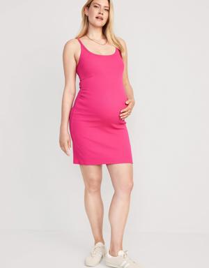 Maternity Fitted Rib-Knit Cami Dress pink