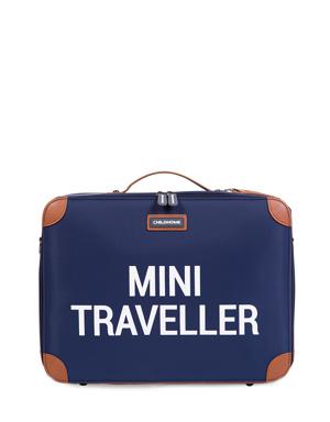 Mavi Mini Traveller Baskılı Çocuk Seyahat Çantası