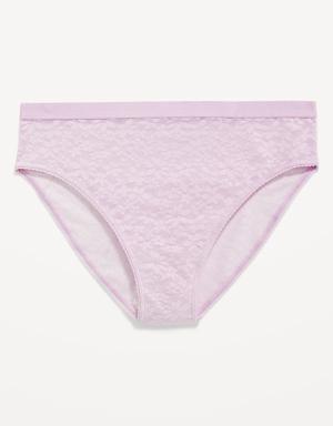 High-Waisted Mesh Bikini Underwear for Women purple