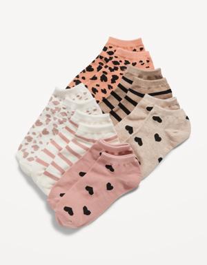 Old Navy Patterned Ankle Socks 6-Pack for Girls blue