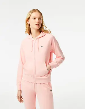 Lacoste Sweatshirt Jogger em felpa orgânica com zip e capuz Lacoste para Mulher