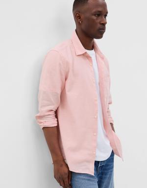 Gap Linen-Cotton Shirt pink