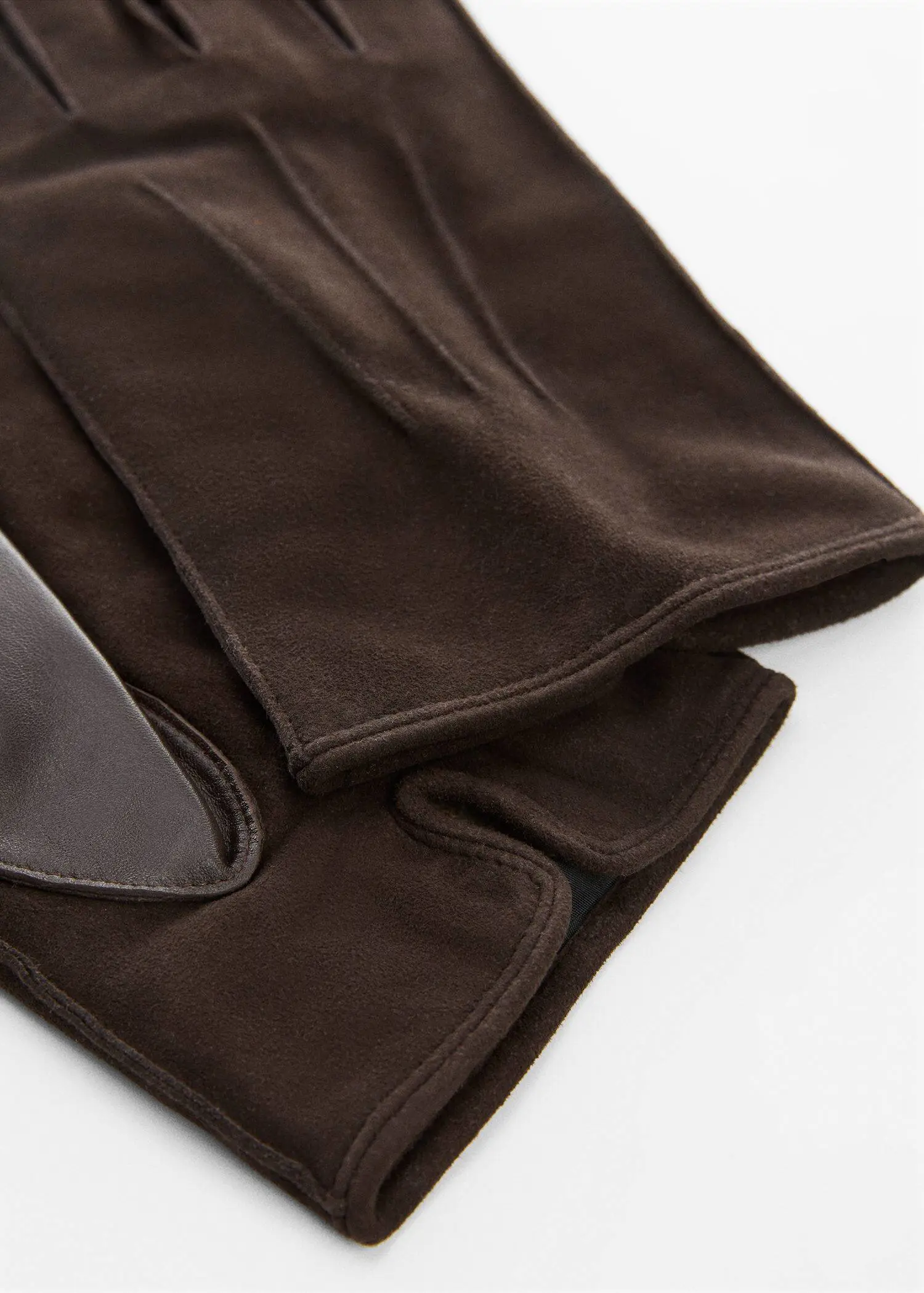 Mango Suede leather gloves with wool lining. 1