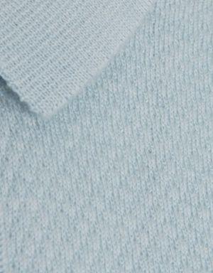 Mavi Regular Fit Jakarlı Pamuklu Polo Yaka Triko Tişört