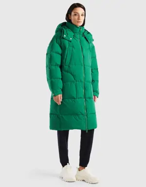 long padded jacket with removable hood