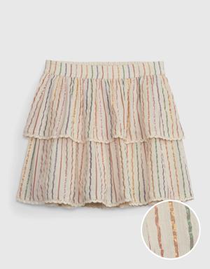 Kids Crinkle Gauze Ruffle Skort multi