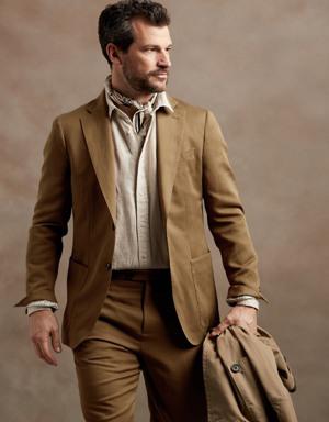 Italian Cotton-Linen Suit Jacket brown