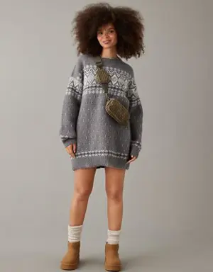 Crewneck Holiday Sweater Dress
