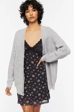 Forever 21 Forever 21 Drop Sleeve Cardigan Sweater Heather Grey. 2