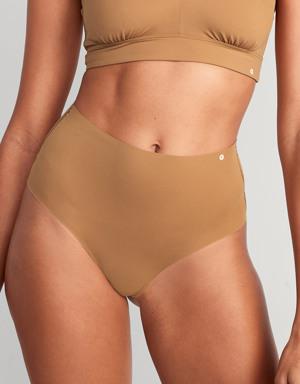 High-Waisted No-Show Bikini Underwear for Women brown