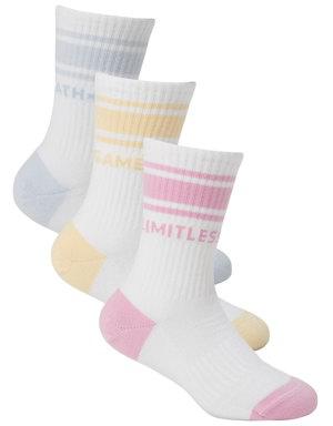 Athleta Girl Everyday Crew Sock 3&#45Pack multi