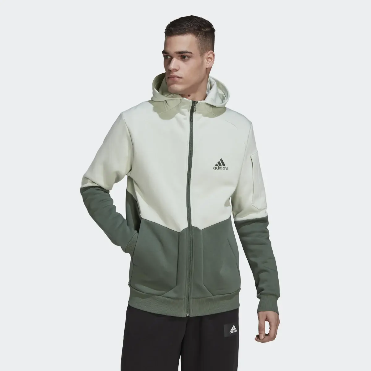 Adidas Essentials for Gameday Fleece Full-Zip Hoodie. 2