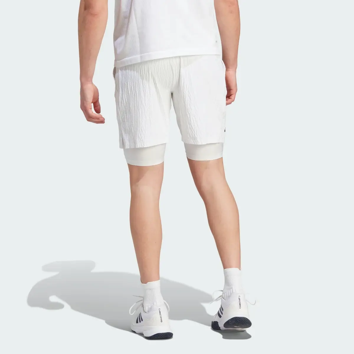 Adidas AEROREADY Pro Two-in-One Seersucker Tennis Shorts. 2