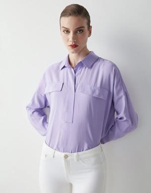 Gömlek yaka basic bluz