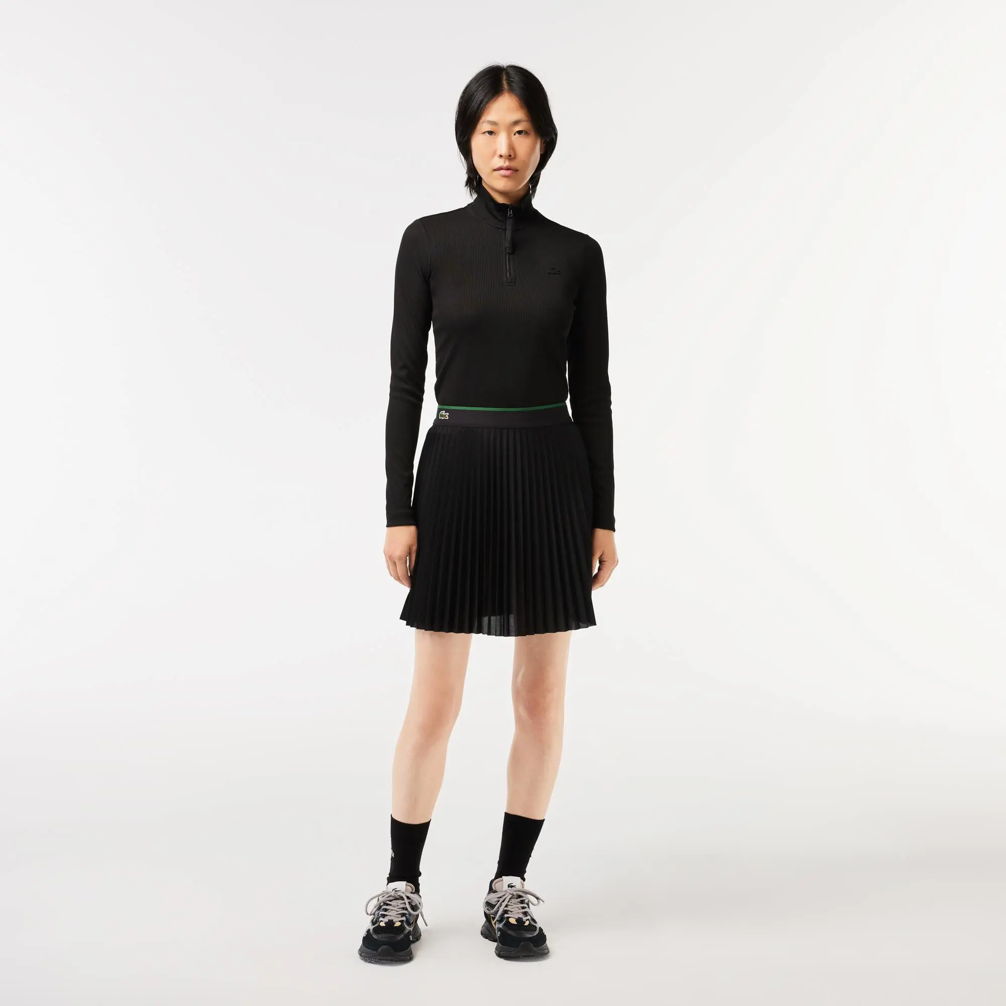 Lacoste Short Pleated Elastic Waist Skirt. 1