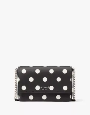 Morgan Sunshine Dot Faux Leather Flap Chain Wallet