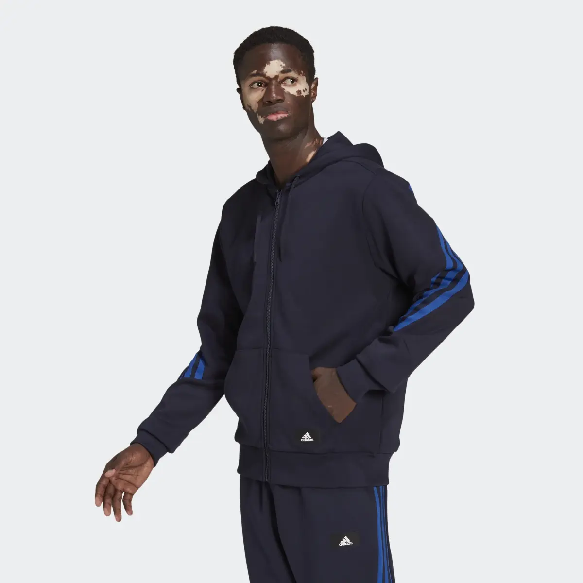 Adidas Future Icons 3-Stripes Full-Zip Hoodie. 2