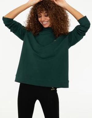 Kadın Koyu Yeşil Sweatshirt