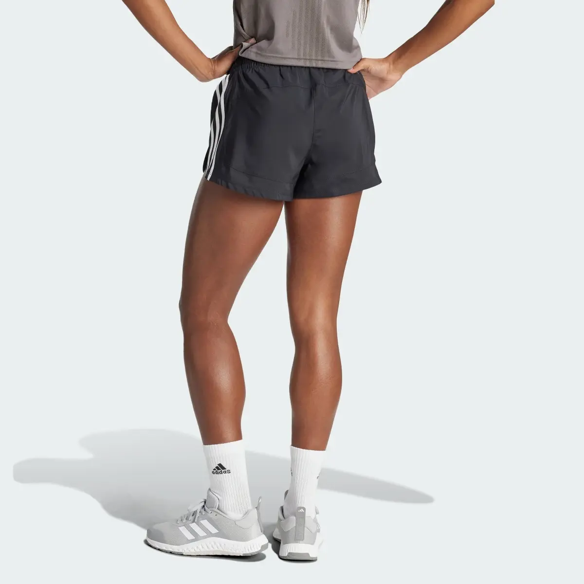 Adidas Pacer Training 3-Stripes Woven Mid-Rise Shorts. 3