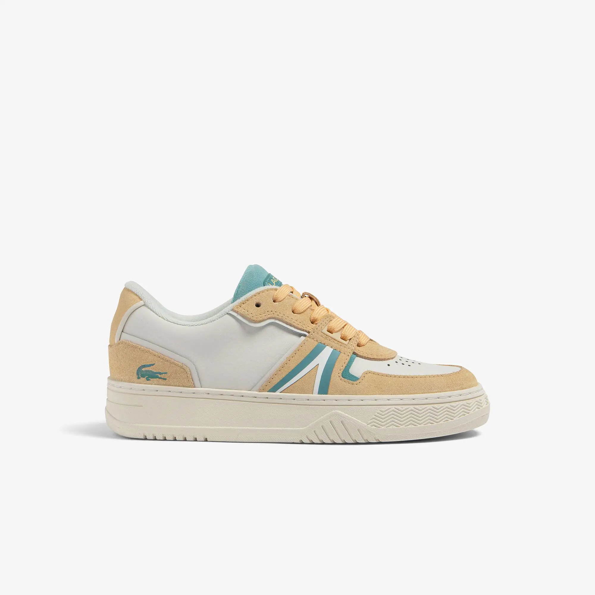 Lacoste Damen-Sneakers LACOSTE L001 aus Leder mit Color-Block. 1 Lacoste Damen-Sneakers LACOSTE L001 aus Leder mit Color-Block. 1