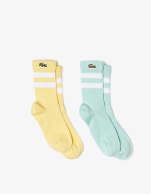 Kids’ Lacoste Contrast Stripe Jersey Socks