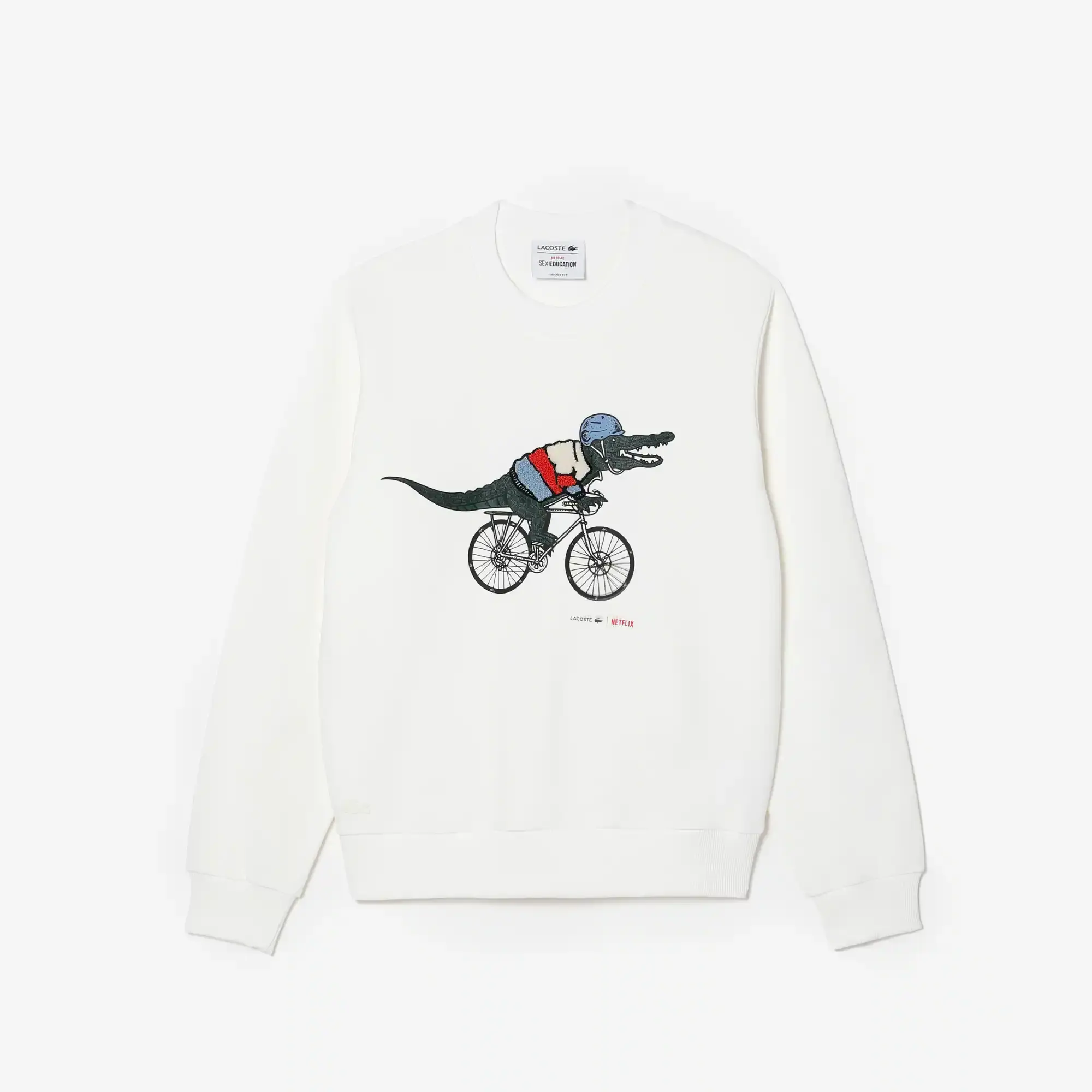 Lacoste Women’s Lacoste x Netflix Loose Fit Organic Cotton Fleece Sweatshirt. 2