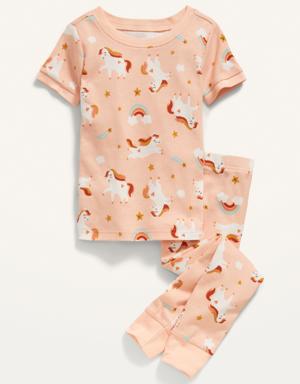 Unisex Printed Pajama Set for Toddler & Baby pink