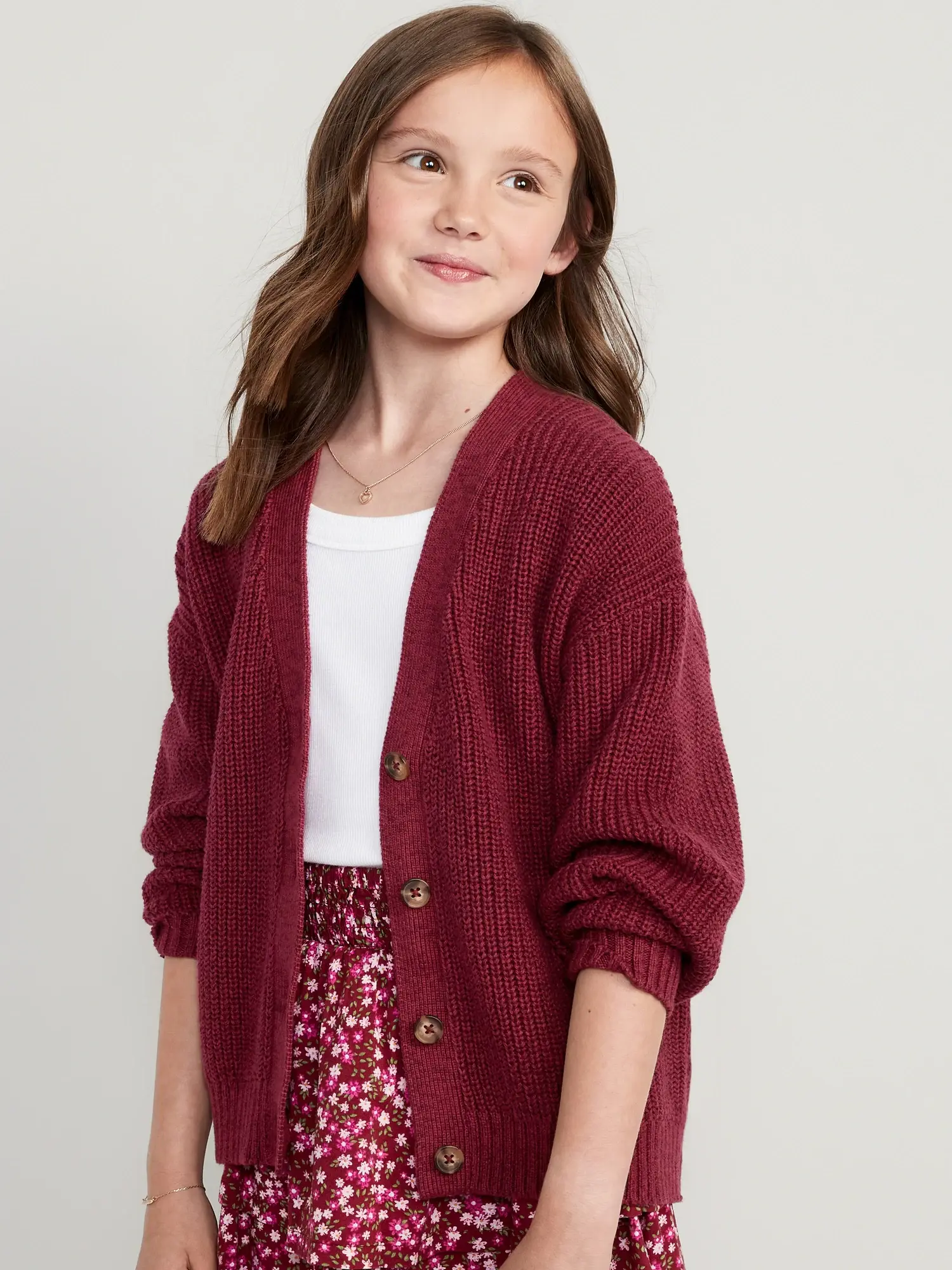 Old Navy Cocoon Cardigan for Girls red. 1