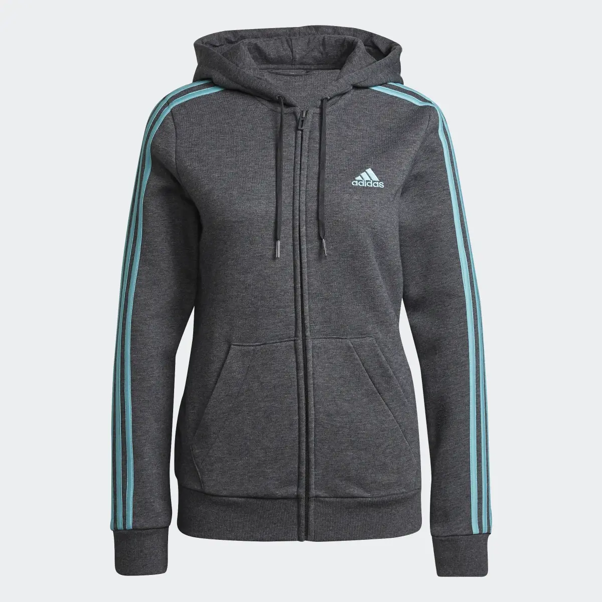 Adidas Essentials Fleece 3-Stripes Full-Zip Hoodie. 1