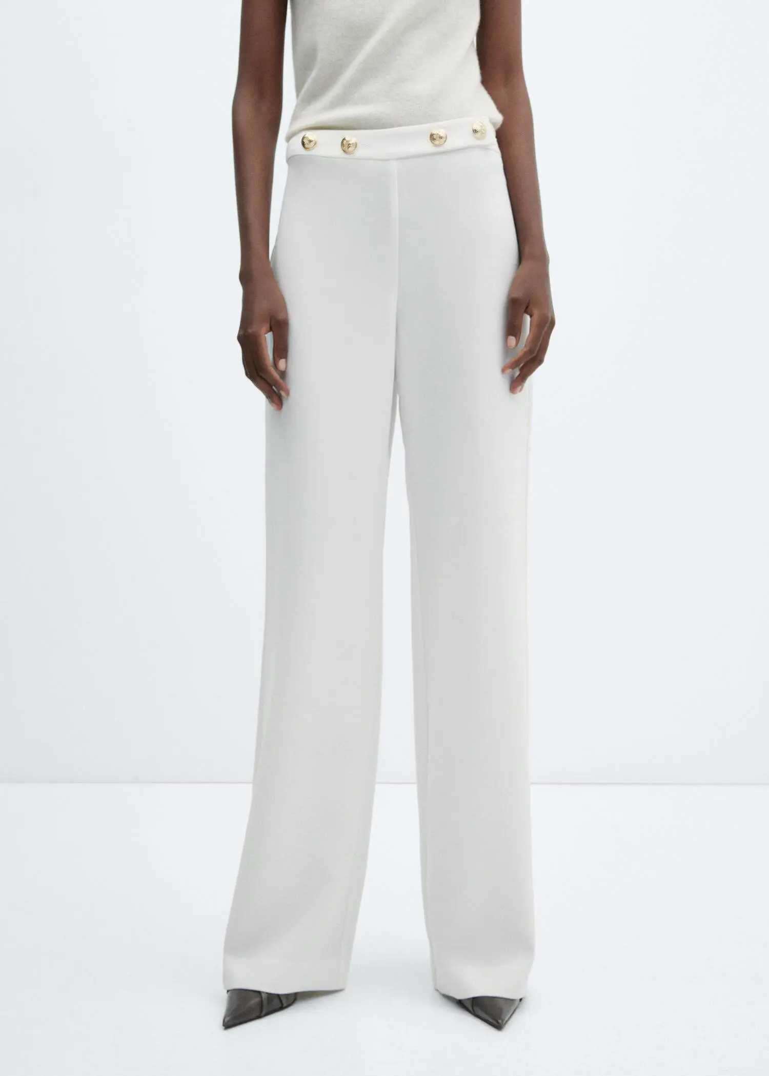 Mango Trousers with waist button . 2