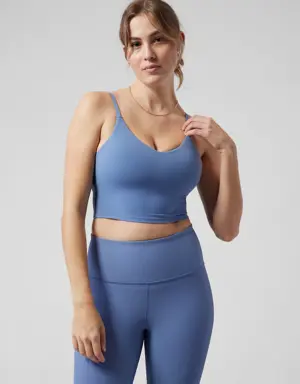 Athleta Elation V-Neck Longline Bra D-DD blue