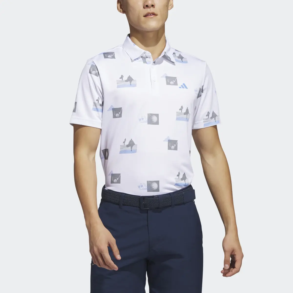 Adidas Allover-Print Golf Polo Shirt. 1