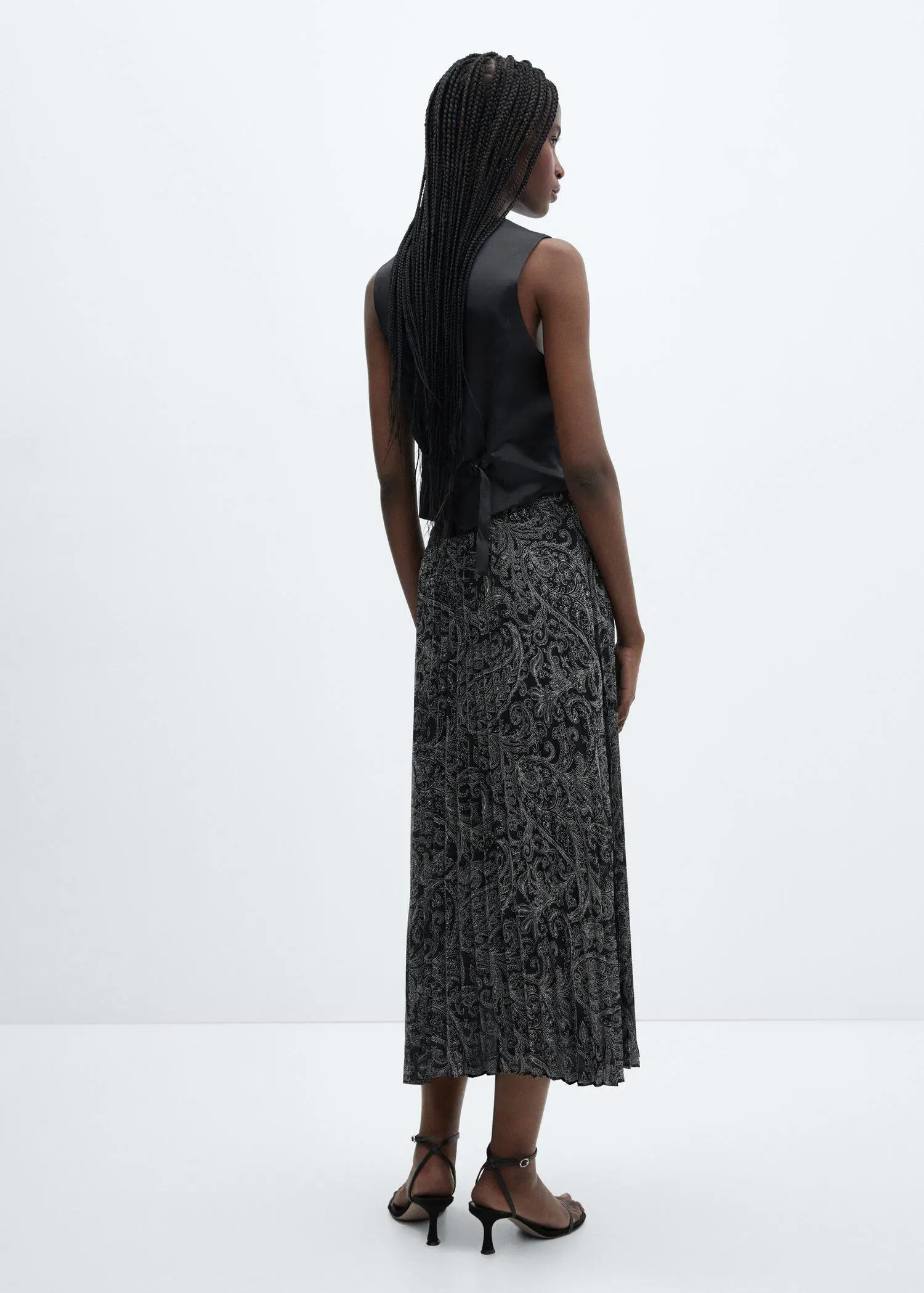 Mango Paisley-print pleated skirt. 3
