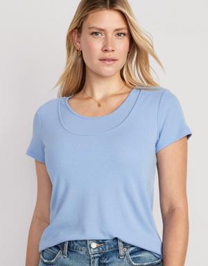 Maternity UltraLite Rib-Knit Nursing T-Shirt blue