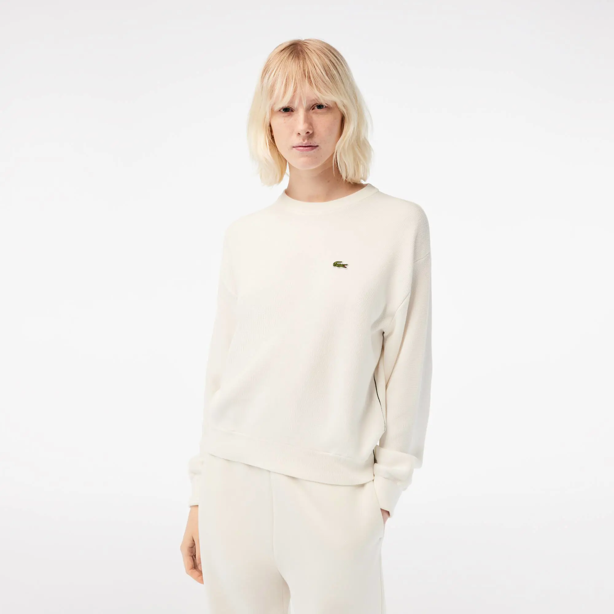 Lacoste Women’s Round Neck Organic Cotton Sweater. 1