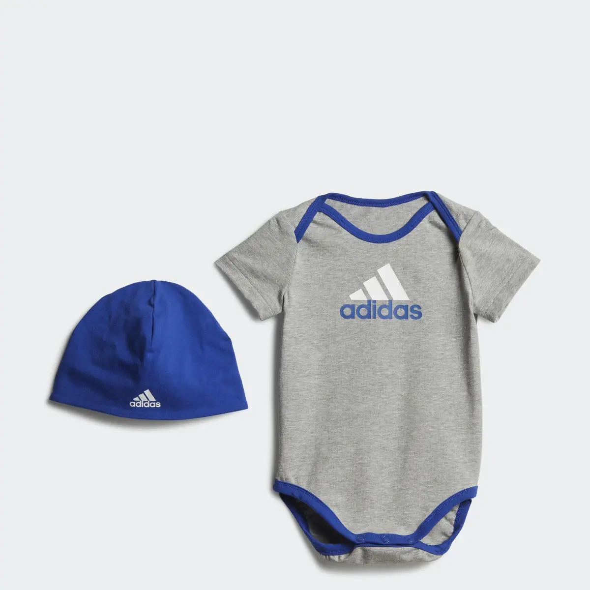 Adidas Essentials Big Logo Bodysuit and Beanie Gift Set Kids. 1