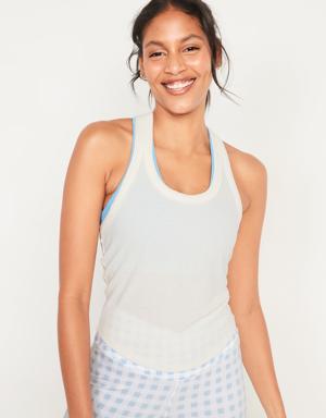 Old Navy UltraLite Cropped Rib-Knit Racerback Tank Top for Women white