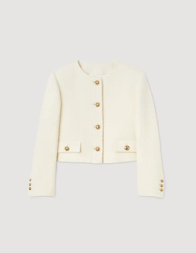 Sandro Cropped bouclé wool jacket. 2