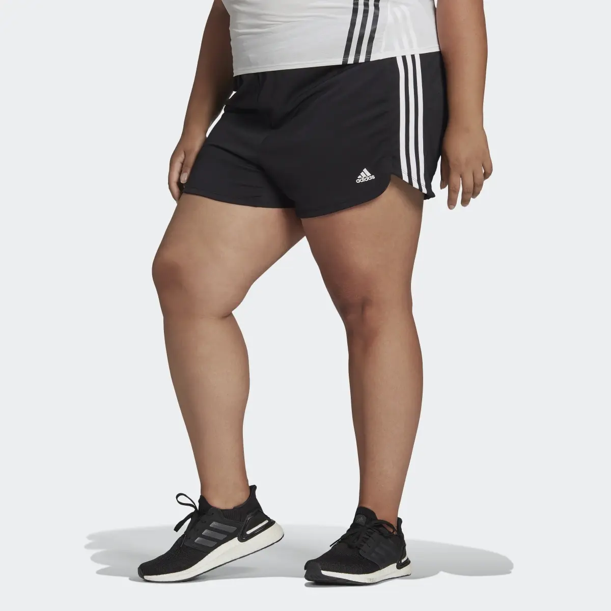 Adidas Pacer 3-Stripes Knit Shorts (Plus Size). 1