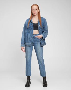 High Rise Cheeky Straight Jeans blue